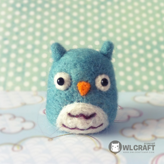 Lovely Blue Mint OWL Needle Felt 5 cm tall