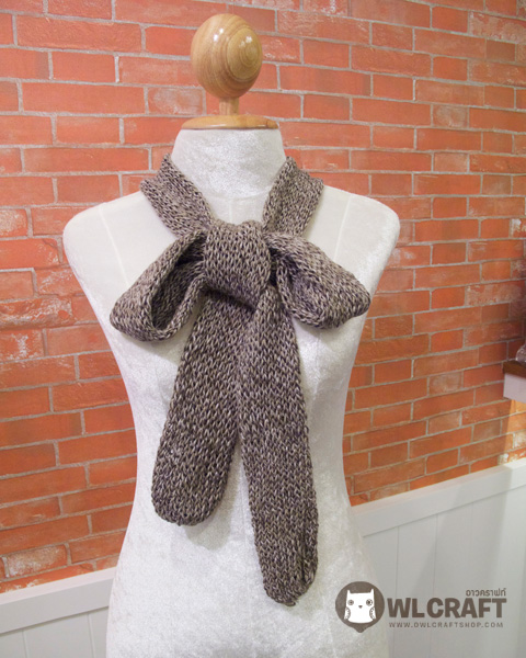 Hand Knitted Narrow Long Cotton Scarf on Luulla