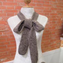 Hand Knitted Narrow Long Cotton Scarf 