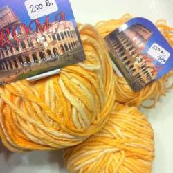 SALE - 3 balls x Roma Italy Yarn  50%Cotton 50% Acrylic  (YELLOW)