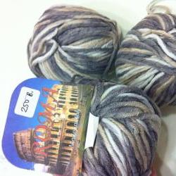 SALE - 3 Balls Roma Italy Yarn 50%Cotton 50% Acrylic (GREY)